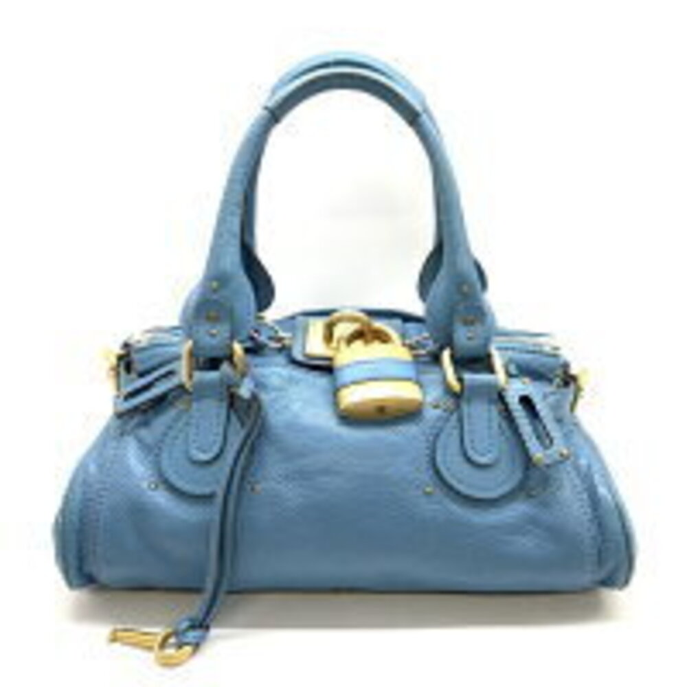 CHLOE Paddington handbag Turquoise Blue leather padlock
